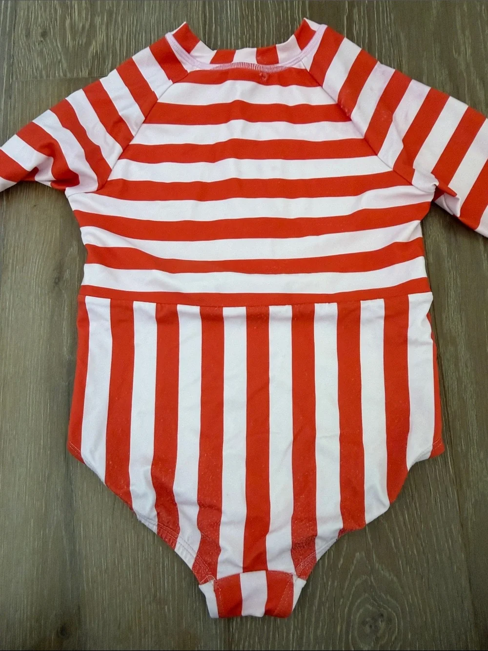 Hanna Andersson Red & Pink Stripe Long-Sleeve Zip One-Piece Swimsuit